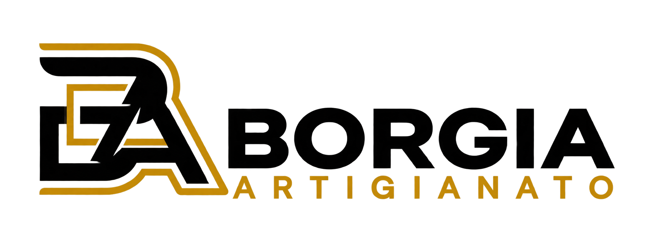Borgia Artigianato, monogramma BA nero e oro